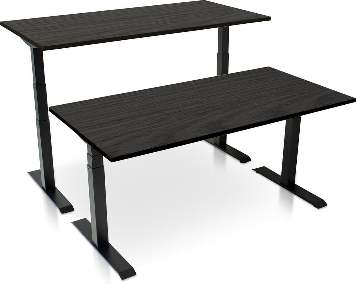 Zit-sta bureau elektrisch verstelbaar - MRC PRO NEN-EN 527 | 160 x 80 cm | frame zwart- blad zwart eiken | memory functie met USB | 150kg draagvermogen thumbnail 4