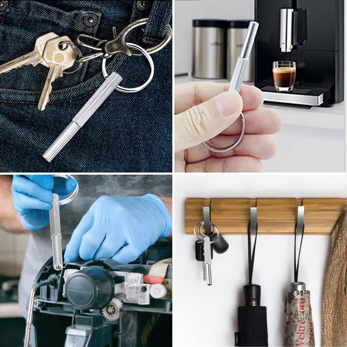 Dailygoods - Jura Ovale kopsleutel, ovale kopsleutel met sleutelring, ovale kopsleutel Jura, koffiezetapparaten ovale kop reparatie gereedschap, voor Jura/Krups/Aeg volautomatische koffiemachines thumbnail 3
