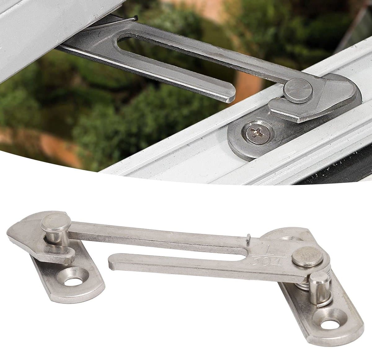 Dailygoods- Raambegrenzer Robuust en Duurzaam - Raamvastzetter - Raambeveiliging Kind - Raamuitzetter - Veiligheidsbeugel - Roestvrij Staal - Raamstopper thumbnail 5