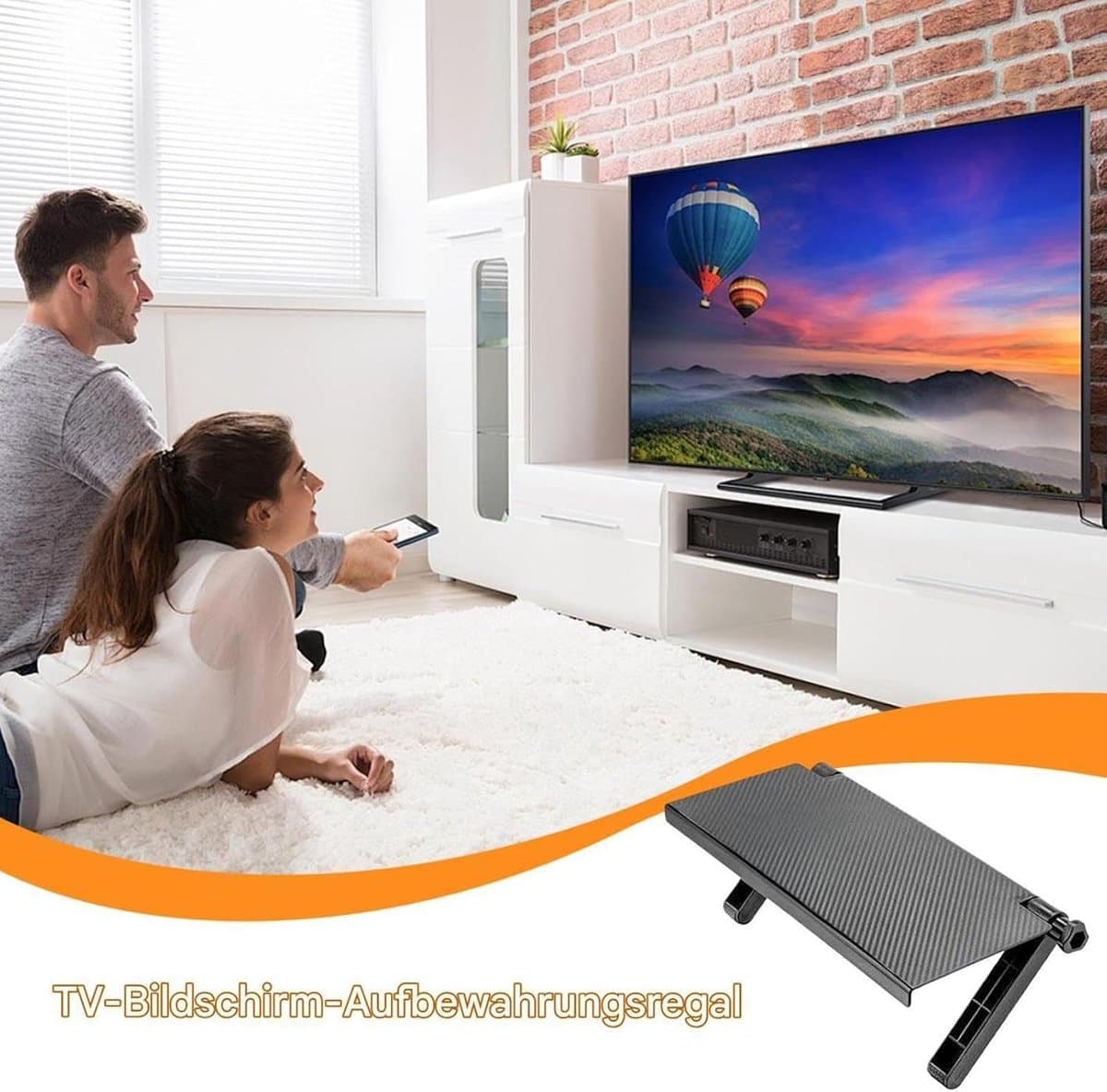 Monitorrek - Tv-plank - Ruimte Besparen - Montage Zonder Boren - 33 x 16 cm - Enkele Kenmerken thumbnail 5
