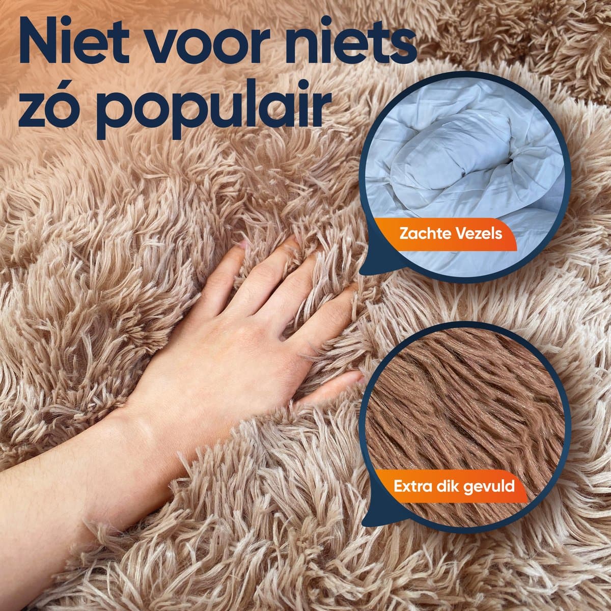 Happysnoots Donut Hondenmand 100cm - Grijs Hondenbed - Dog Bed - Wasbaar Hondenkussen thumbnail 5