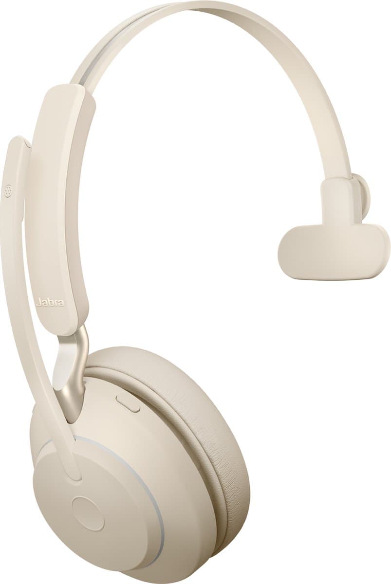 Jabra Evolve2 65 UC Mono Beige - Bluetooth Headset - op oor - omkeerbaar - draadloos - USB-C - ruisisolatie thumbnail 4