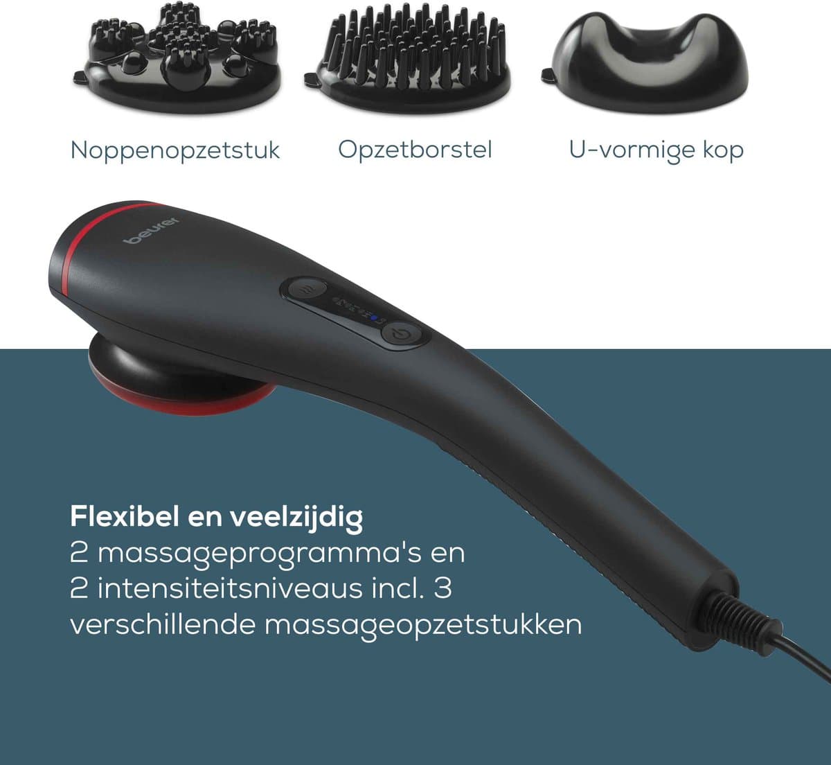 Beurer MG 24 Massageapparaat met Warmtefunctie – Vibrerende Massage voor Spieren – 3 Opzetstukken – 2 Intensiteiten – 2 Programma’s – Ontspannend & Gebruiksvriendelijk - 3 Jaar Garantie thumbnail 4
