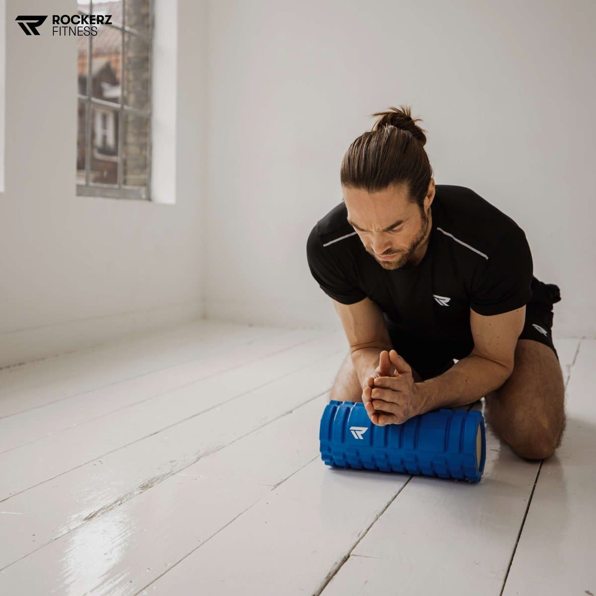 Rockerz Foam Roller - Triggerpoint Massage - Fitness Roller - Afmeting: 33cm - Kleur: Blauw thumbnail 7