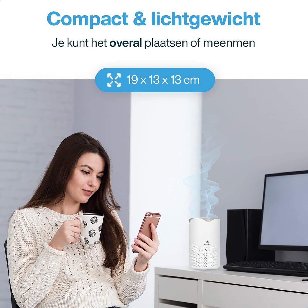 Luchtreiniger met Ionisator – Air Purifier met HEPA Filter – Clean Air – Luchtzuiveraar met UV – Incl. Extra Luchtfilterset thumbnail 3