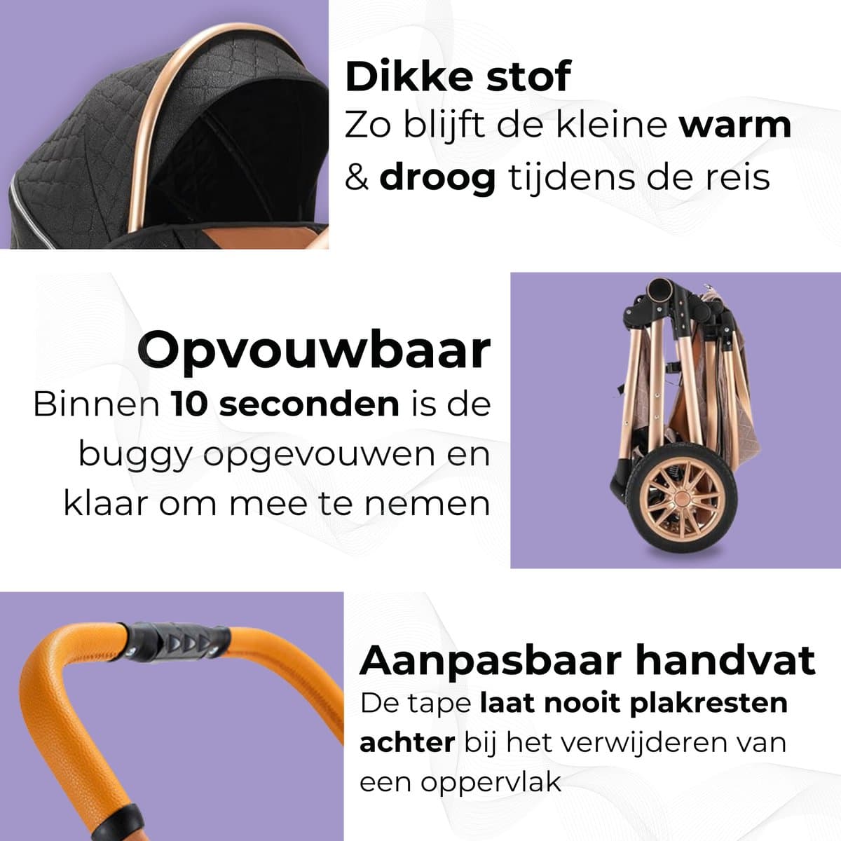 Lunola Nova - Kinderwagen 3-in-1 - incl. autostoel - 0-20kg - XXL - Multifunctionele Buggy 3in1 - Inclusief onderhoudskit - Zwart thumbnail 3