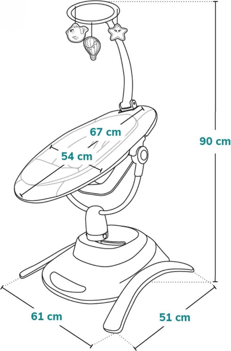 Elektrische Wipstoel - Elektrische Babyschommel - Schommelstoel - Baby Swing - Premium thumbnail 2