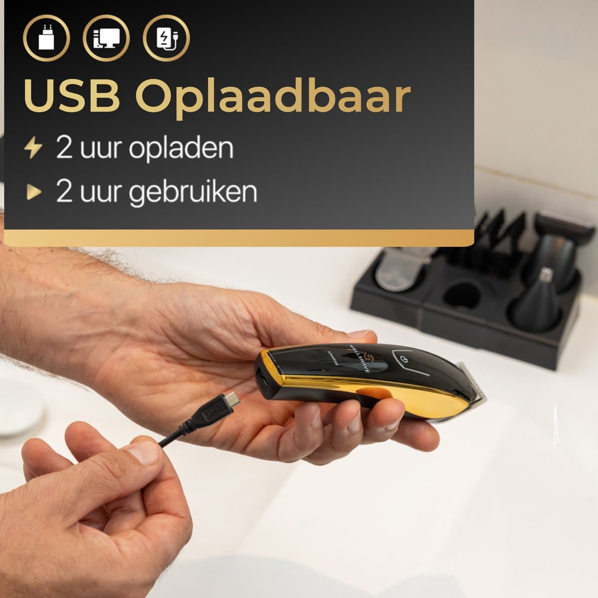Wellshave 5 in 1 Baardtrimmer Mannen Pro - Trimmer Baard en Lichaam - Vaderdag Cadeau thumbnail 8