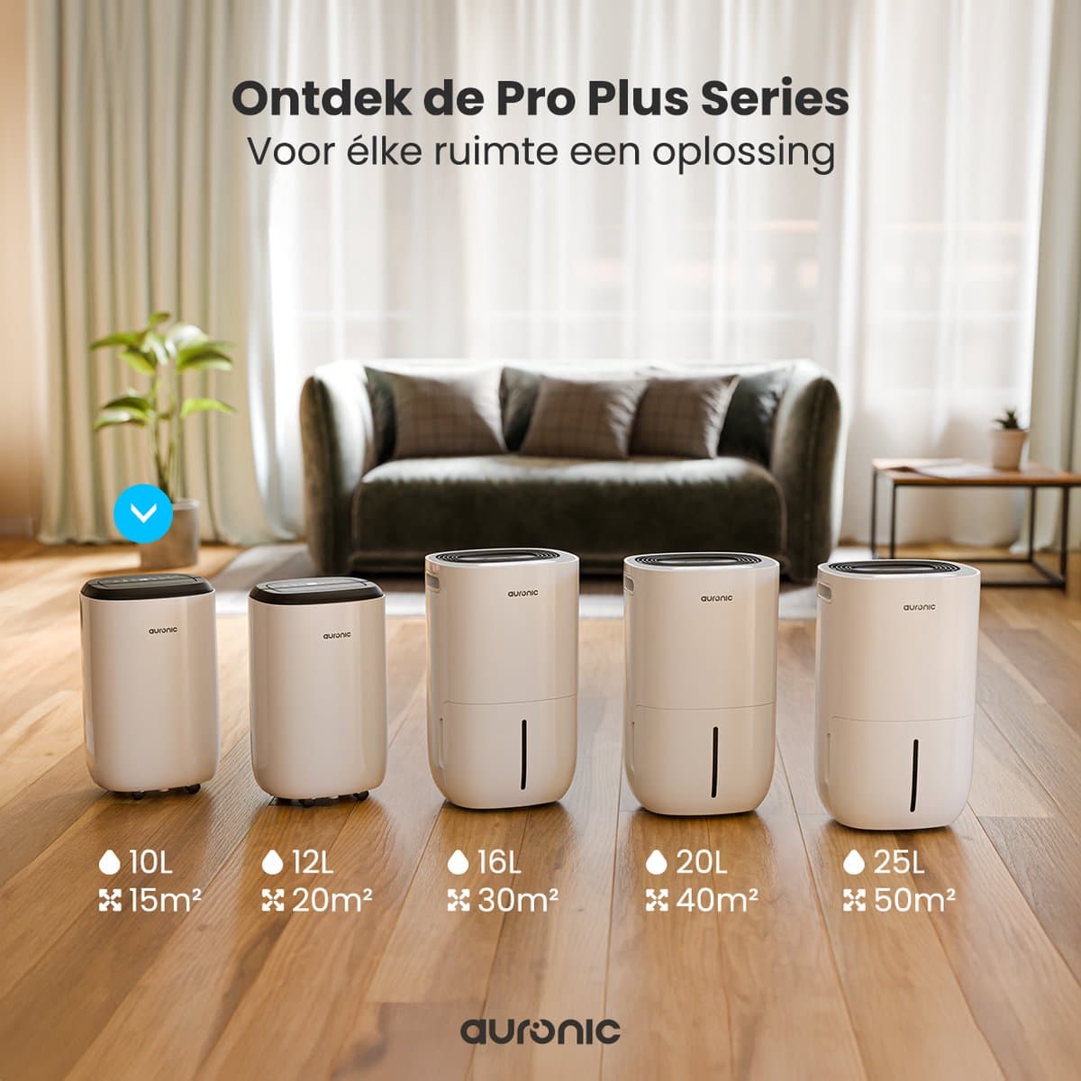 Auronic Luchtontvochtiger en Luchtreiniger - Pro Plus Series - Ontvochtigt 10L per dag in Huis - 2,6L Waterreservoir - Slaapkamer en Woonkamer - Was-droog functie - Vochtopnemer voor in Huis - Dehumidifier - Wit thumbnail 8