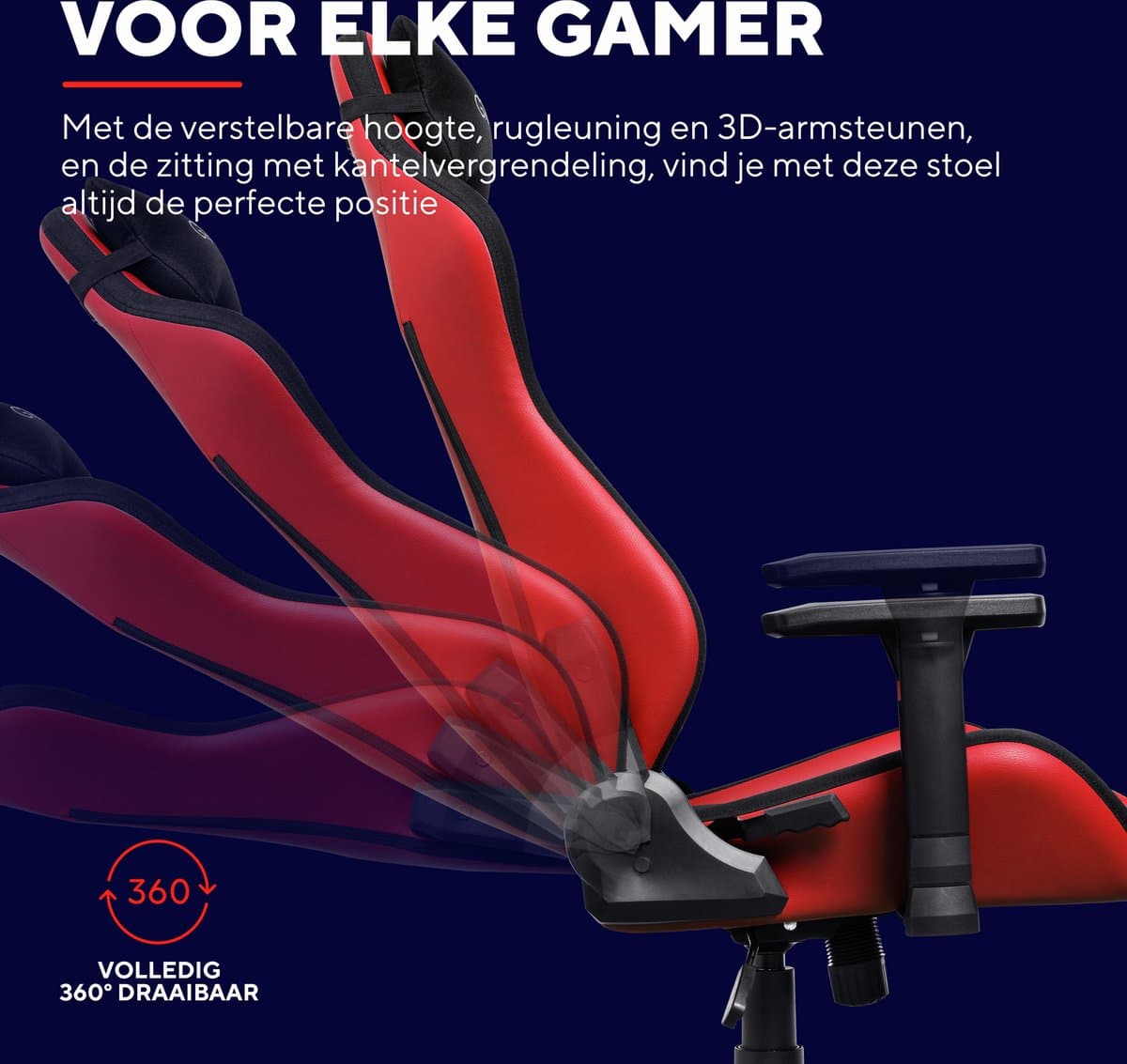 Trust GXT 714R Ruya - Gaming Stoel - Gamingstoel - Bureaustoel - Verstelbaar - Gamestoel - Gaming Chair - Rood thumbnail 4