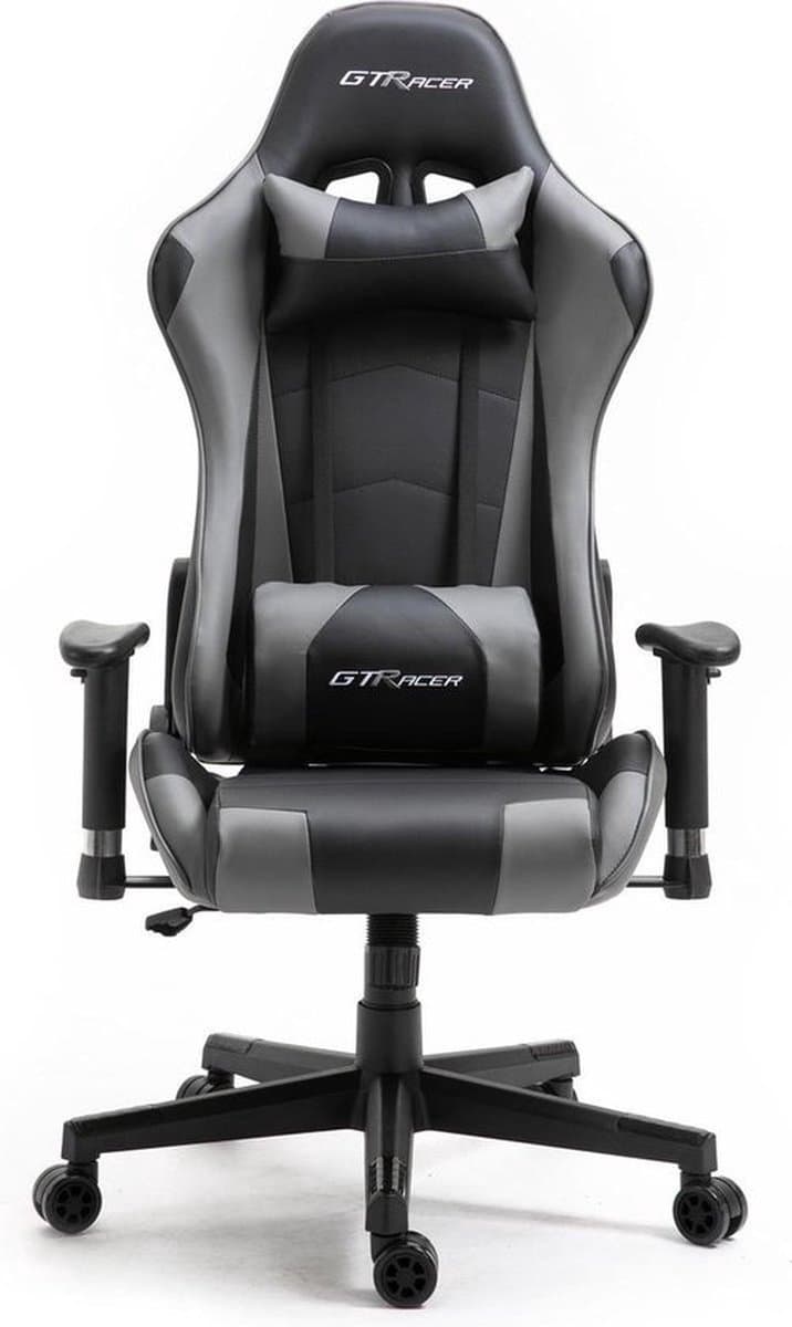 GTRacer Pro gamestoel Zwart/grijs – 150 kg, 180° thumbnail 2