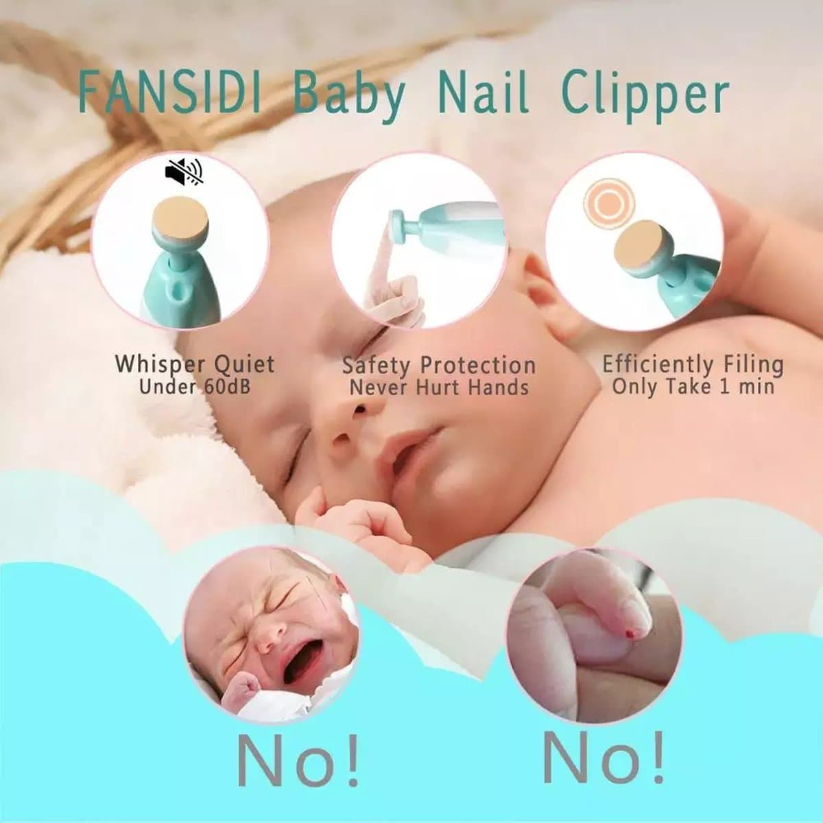 WVspecials® Elektrische Baby NagelKnipper Blauw & Handige Opberg Doos Elektrische Baby nagelschaartje- Baby Nagelknipper - Baby nageltrimmer - Baby Nagelset - Baby Nagelvijl - voor baby - ultra stil (slapend knippen) - Black Friday - Sinterklaas thumbnail 3