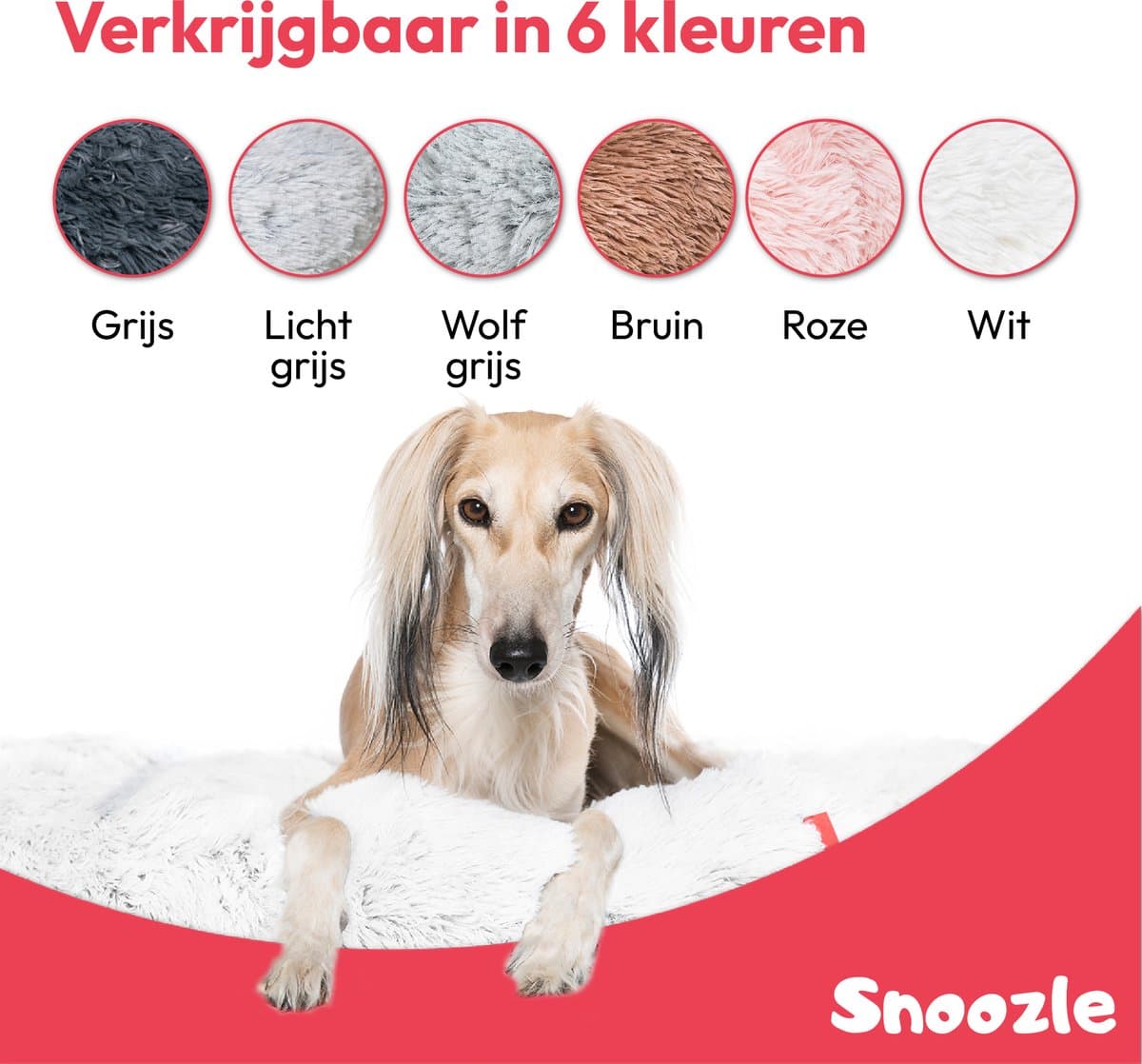 Snoozle Donut Hondenmand L - 70 cm - Fluffy Hondenmand Groot - Ronde Hondenmand Wit - Superzacht Hondenbed Medium - Anti-Stress Hondenkussen thumbnail 6