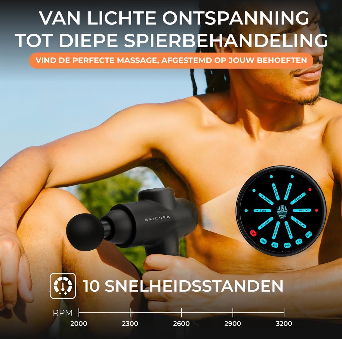 Maicura PRO SE Massage Gun met 10 koppen en 5 uur batterij thumbnail 8