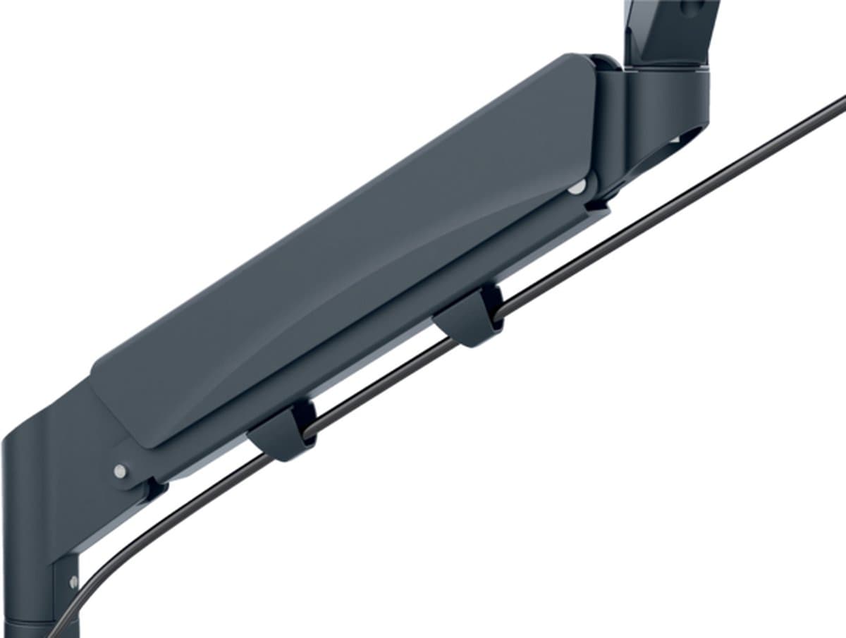 Leitz Ergo Ruimtebesparende Monitor arm - Tot 32" & 9kg - Voor 2 Schermen - Bureaubevestiging - Donkergrijs thumbnail 4