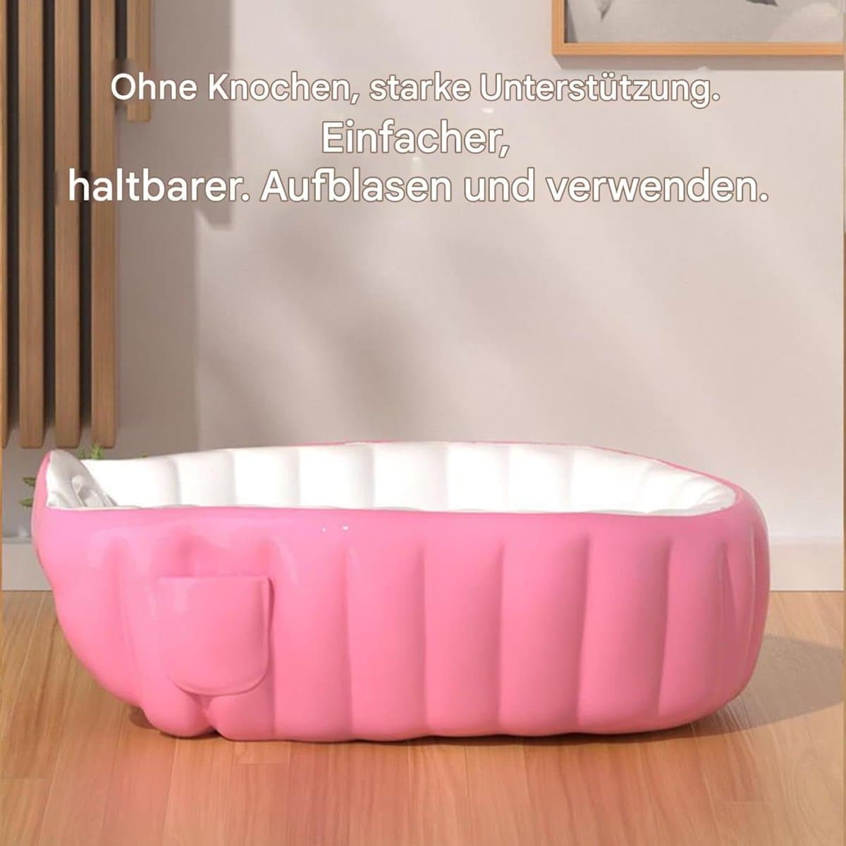 Babybadkuip Peuterbad - Opblaasbaar Douchebak - Veilig Baden - Antislip Onderkant - 98 x 64 x 28 cm - Roze thumbnail 2