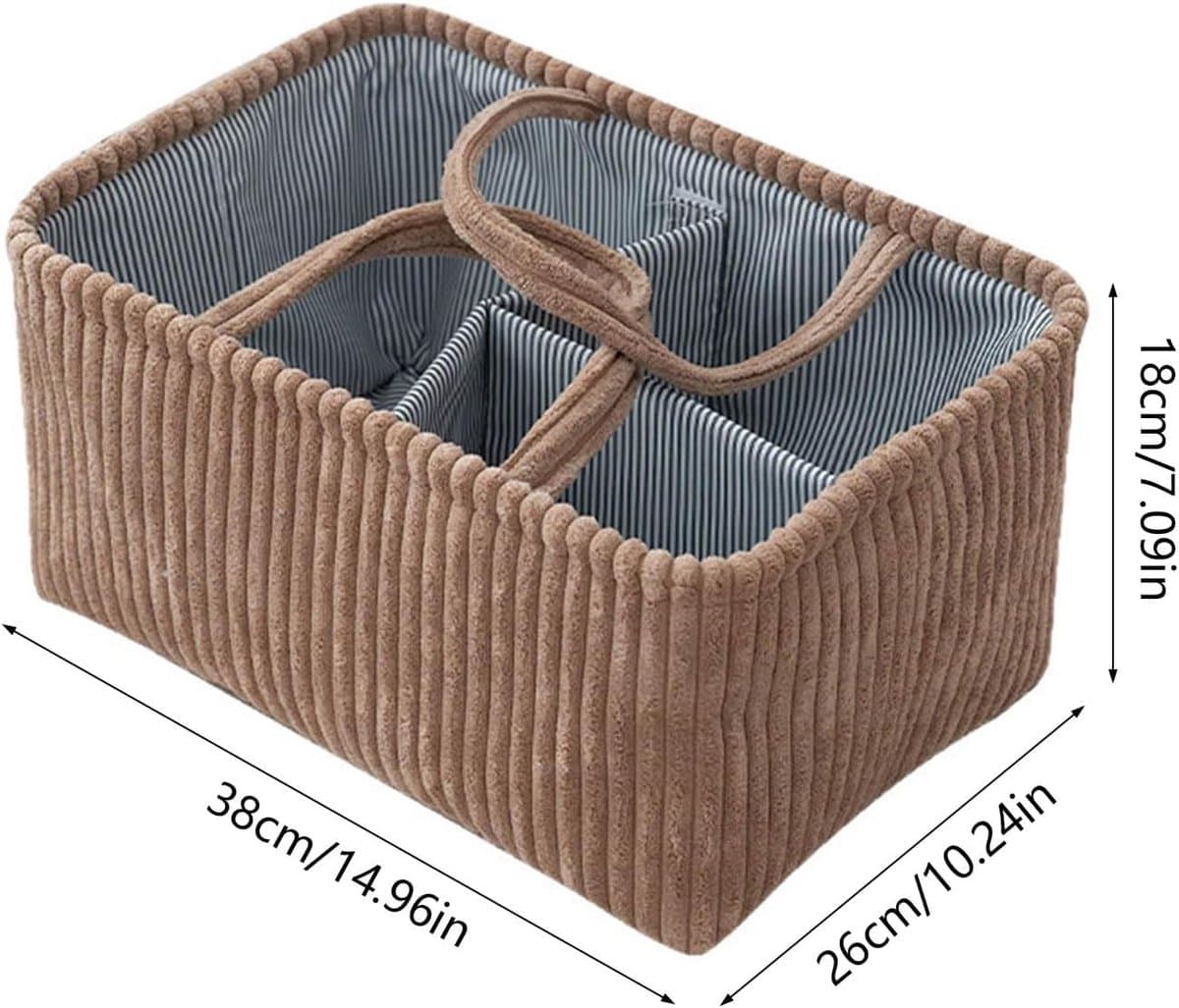 Luiertas – Luieropbergdoos – Luiermand – Opberg en organisatiemand voor luiers – 36 x 26 x 18 cm – wit thumbnail 2