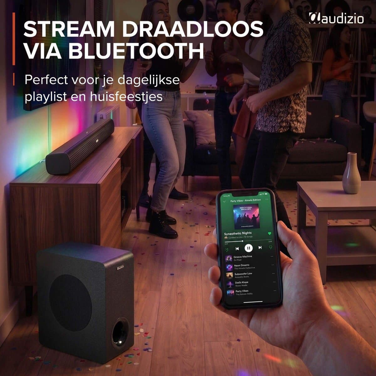Soundbar - Audizio SB96S - HDMI-ARC - Bluetooth - 180 Watt - Optisch - Soundbar met subwoofer thumbnail 6