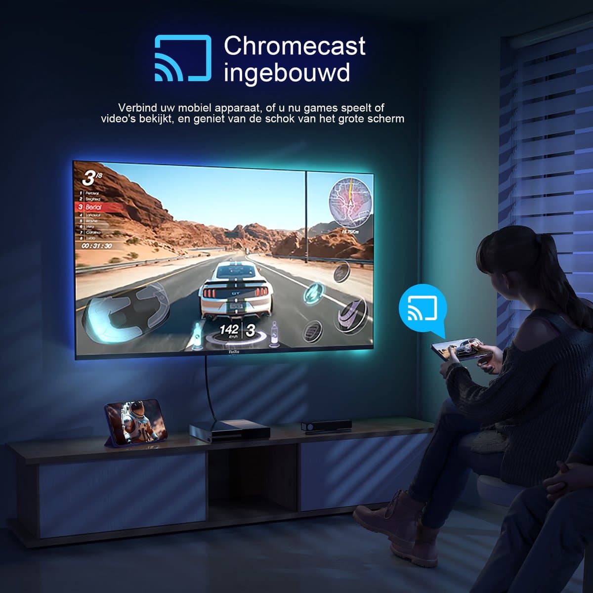TuTu Android Smart TV - LED 4K UHD - 43 inch/110 cm - Frameless Design - Tripple Tuner DVB-T/T2/S/S2/C - HDMI x3, USB x2, CI+ - Voice Controle & Streaming apps - Geassembleerd in Eindhoven - TUS43UQ1A thumbnail 7