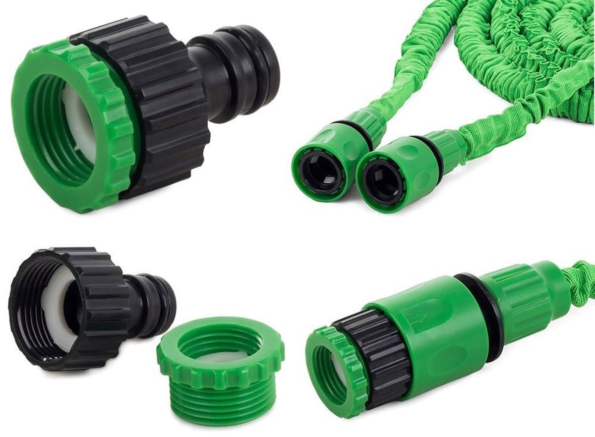 Flexibele Tuinslang - 7.5m - Groen - Uitrekbaar - 7 Sproei Functies - Magische Tuinslag - Elastisch - Lichtgewicht - Uitzetbaar - Tuin Bewatering - Water Hose thumbnail 2