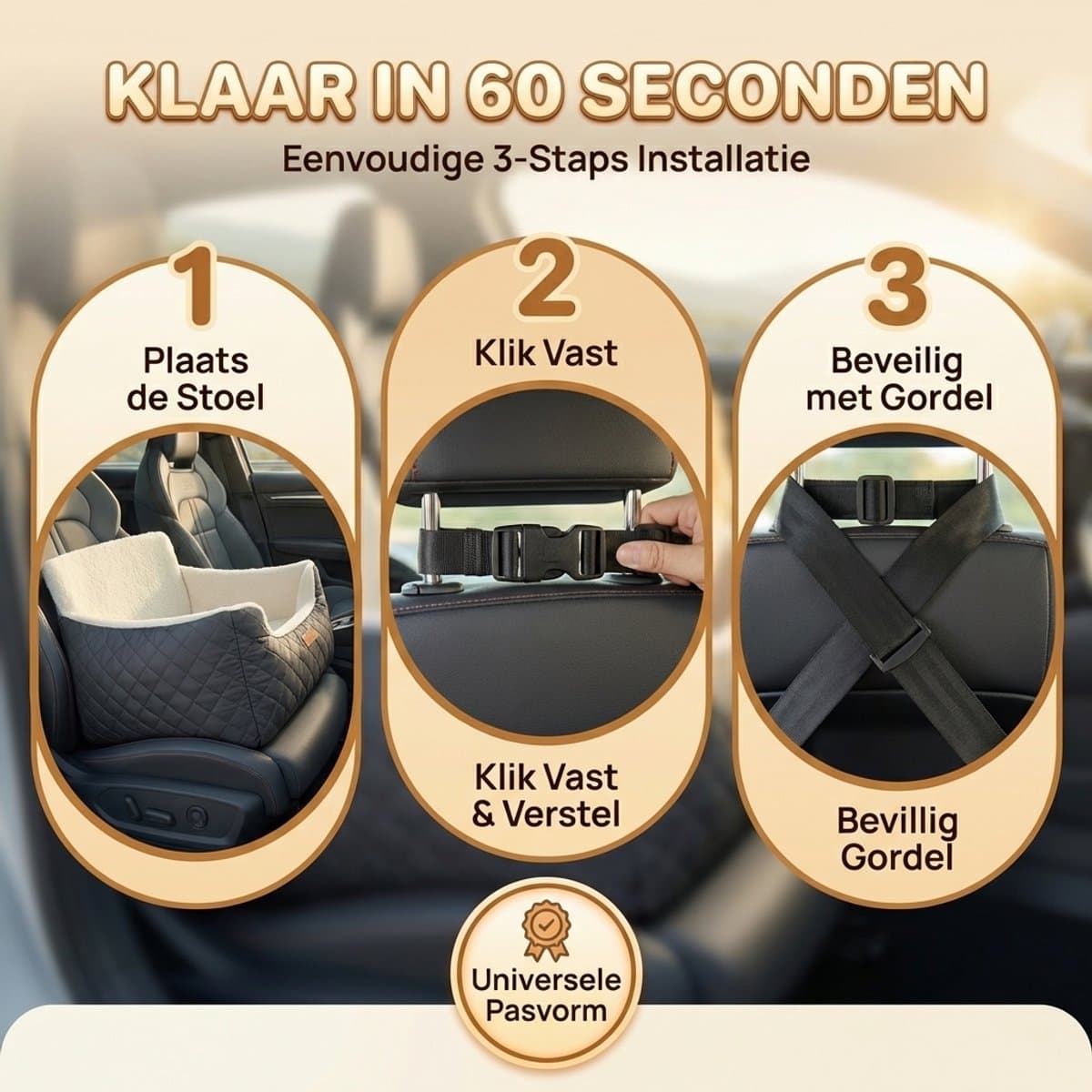 Pawhaven Wasbare Autostoel Hond met Gordel - Hondenmand Auto voor in de Auto en Achterbank - Automand Honden - Hondenstoel - Hondenmand thumbnail 3