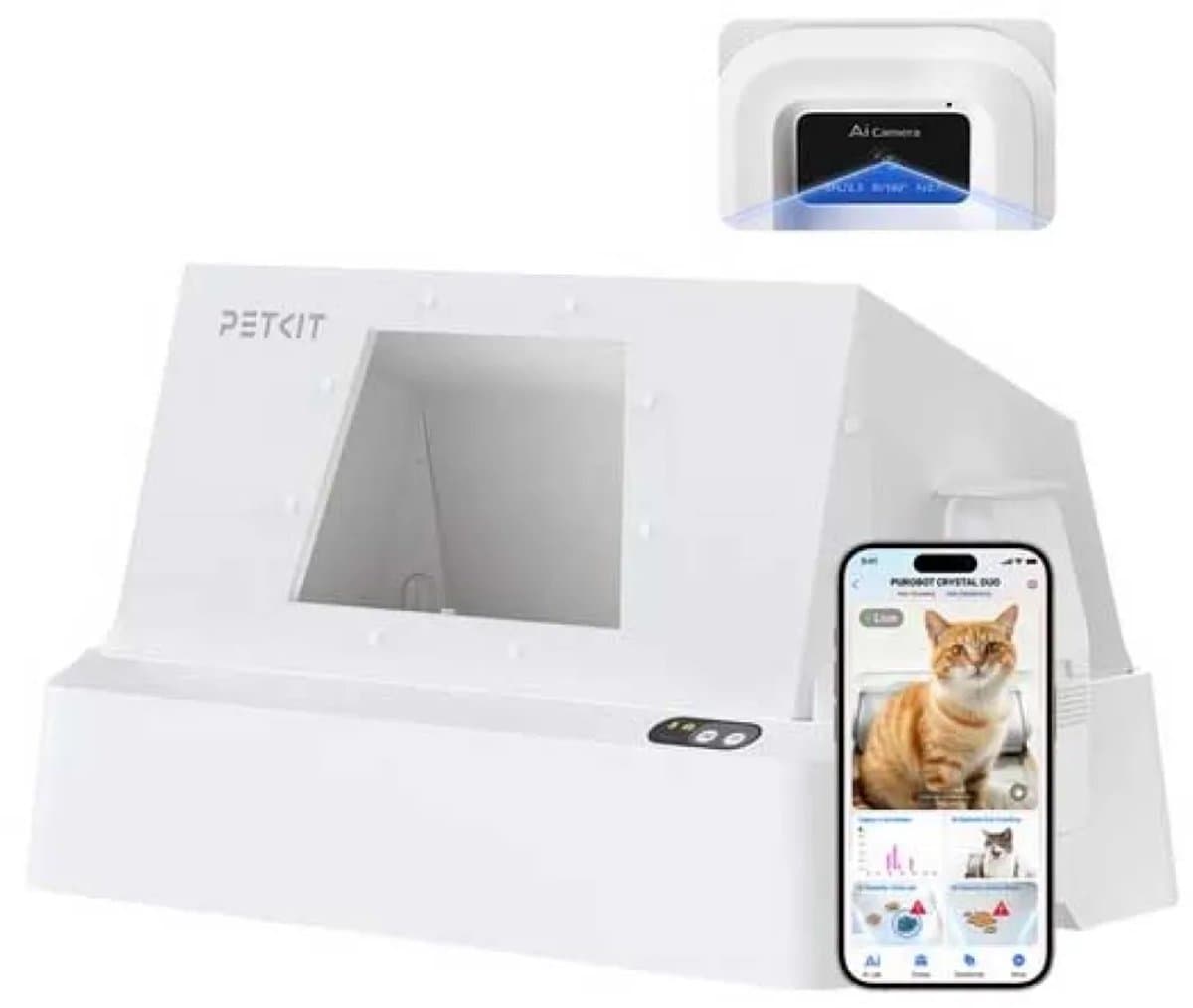 Petkit - Purobot Crystal Duo met camera - Automatische kattenbak - AI camera - Dierengezondheid thumbnail 3