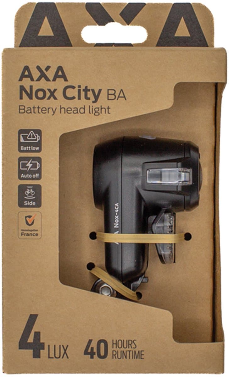 AXA Nox City Fietsverlichting – LED Fietslampjes Voorlicht op Batterijen – Auto/Off Functie – Waterdicht – Double Lens Technology – 15 m Lichtbeeld – 1.000 m Zichtbaarheid – Zwart thumbnail 7