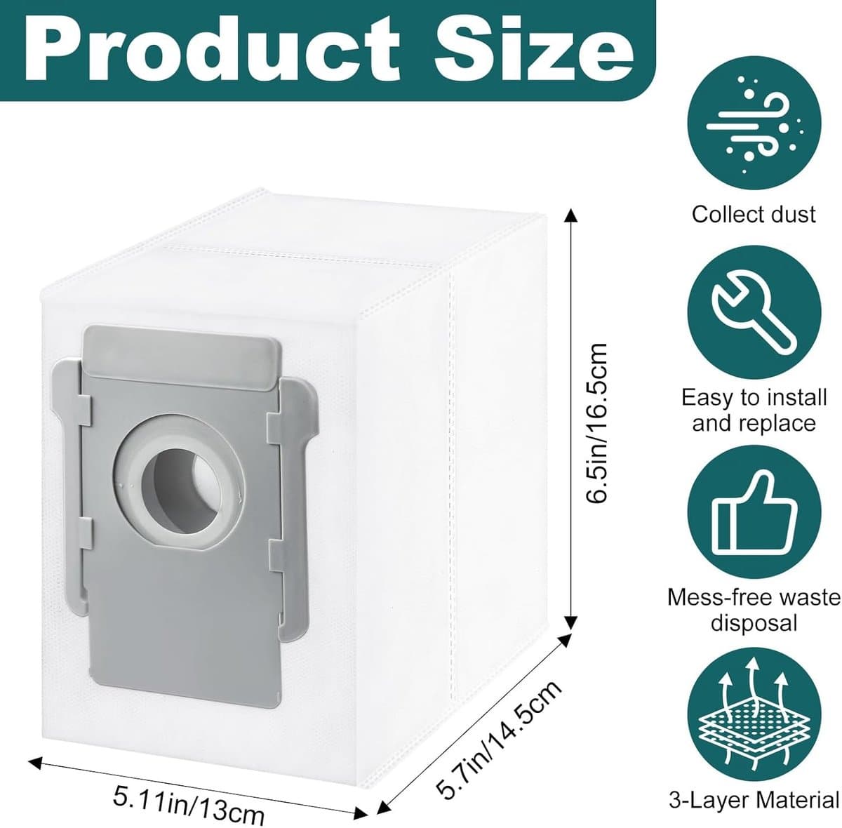 16 stuks stofzuigerzakken - Voor iRobot Roomba i3 i3+, i4 i4+, i5 i5+, i6 i6+, i7 i7+, i8 i8+, j5 j5+, j6 j6+, j7 j7+, j8 j8+, j9 j9+, s9 s9+, 104 105 405 504 505 705, 10 Max-Essential Robot Vacuum thumbnail 6