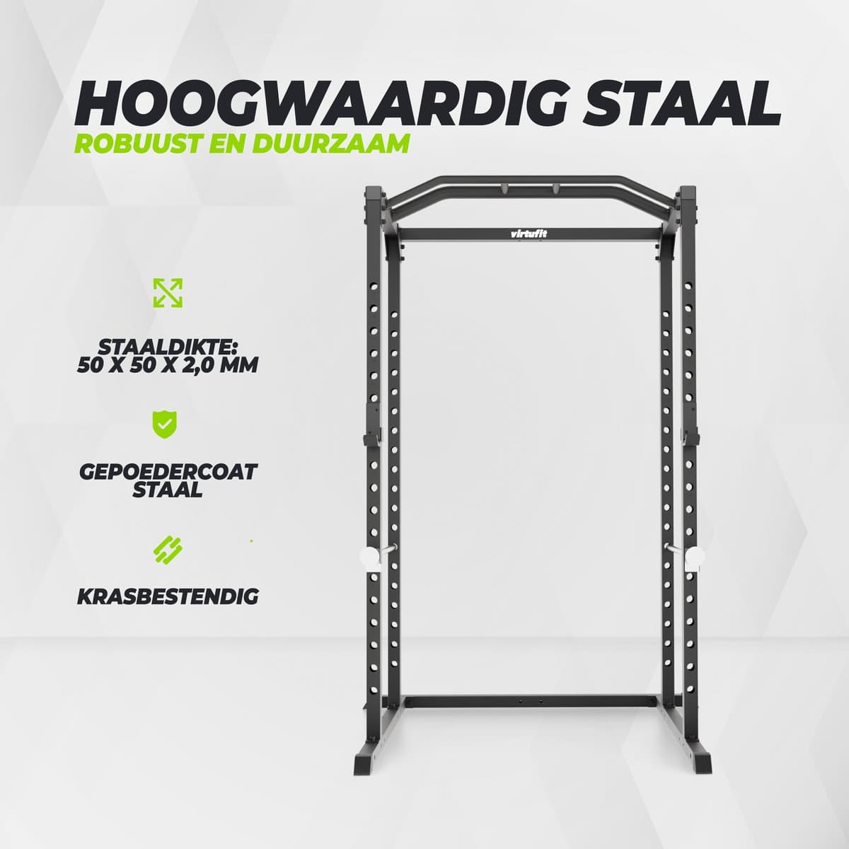 VirtuFit PR100 Power Rack met Lat Attachment - Squat Rack - Inclusief Pulley Station - Krachtstation thumbnail 8