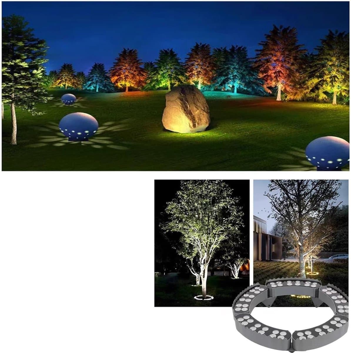 LED Lichtring - Boomverlichting Spot - Tuin Decoratie - IP65 Waterdicht - 12 W - Groen thumbnail 3