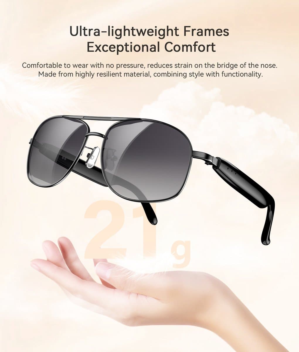 Blackview D1 Pro Bluetooth Zonnebril - Smart Glasses - Spraakgestuurde AI-assistent - Ingebouwde Speakers voor muziek - handsfree bellen - Bluetooth 6.0 - IP54 - Zwart thumbnail 6