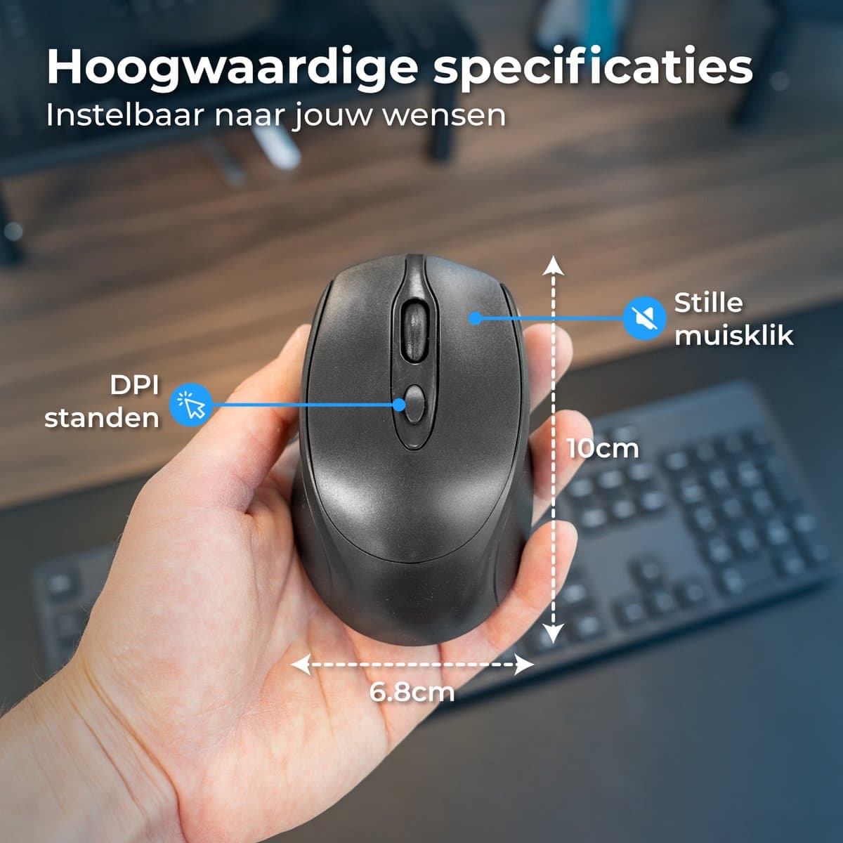 Nuvance Draadloze Muis - Bluetooth Muis - Muis Draadloos - Ergonomische Muis Rechtshandig & Linkshandig - Stil - Computermuis thumbnail 8