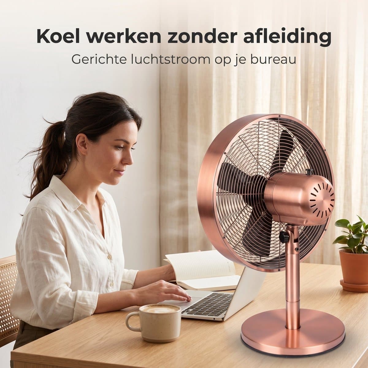 Lomera Tafelventilator 30cm - Bureauventilator met 3 Snelheden - Oscillerend en Kantelbaar - Tafel Ventilator met Draaifunctie - Mini Ventilator voor Kantoor Slaapkamer en Woonkamer thumbnail 4