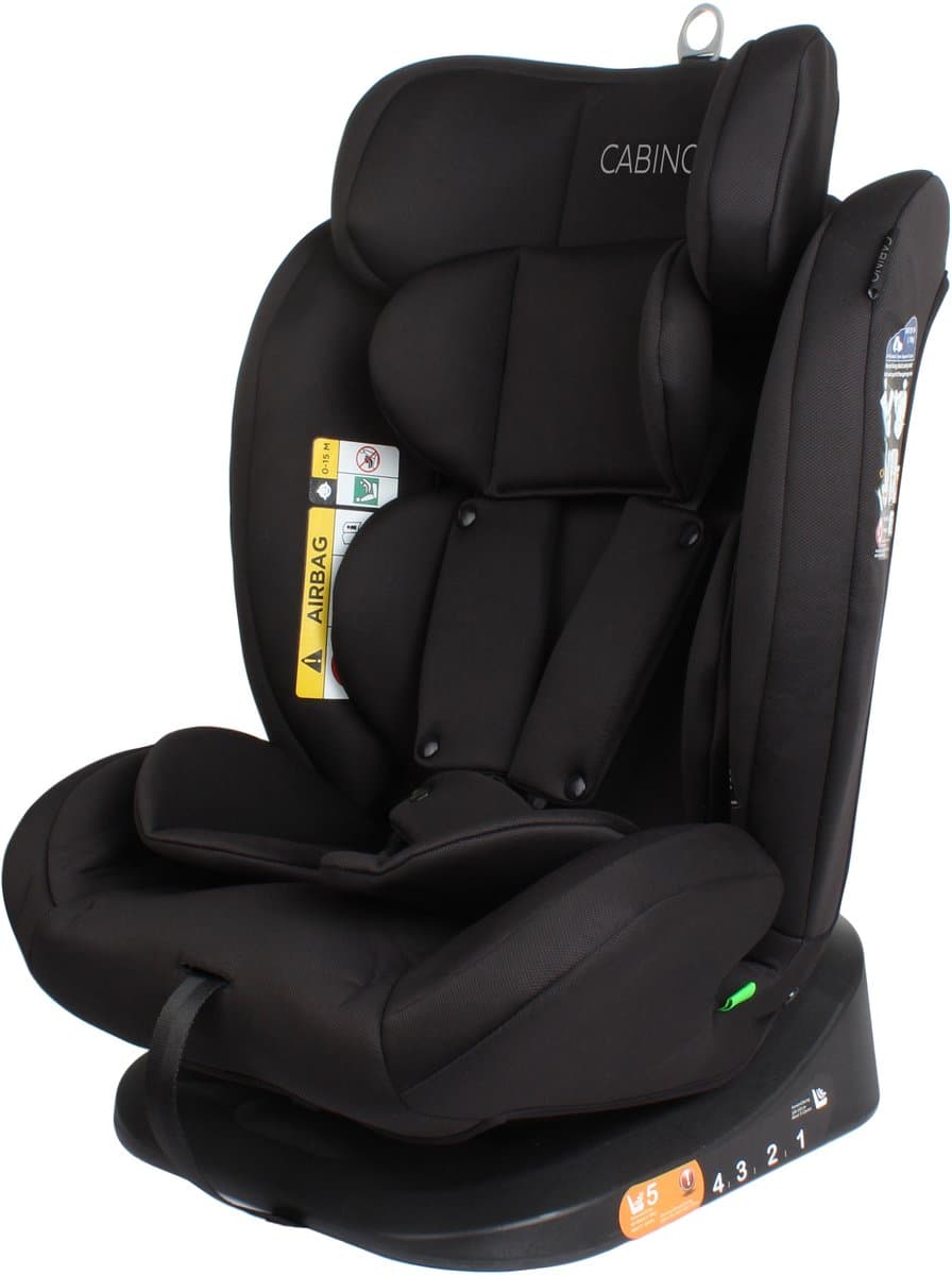 Cabino Solero Autostoel i-Size – Groep 0/1/2/3 – 40 tot 150 cm – Gordelbevestiging - Met Zitverkleiner – Zwart thumbnail 5
