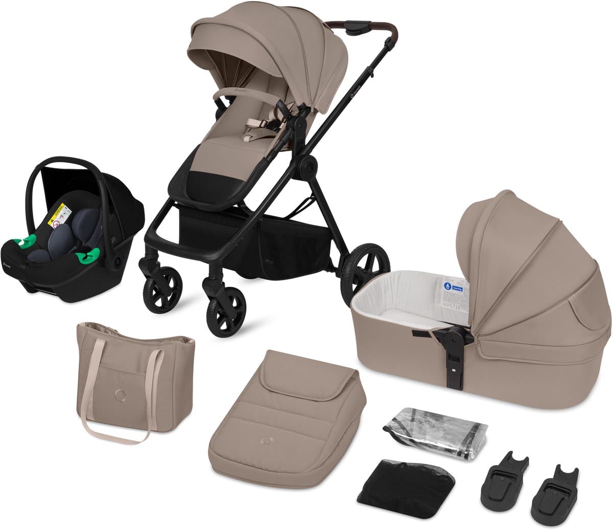 Lionelo Greet Kinderwagen 3in1 – Inclusief Astrid Lite i-Size Autostoel – Grote Reiswieg & Kuipzitje – Vanaf Geboorte tot 22 kg – Vering & EVA-Wielen – Omkeerbare Zitting – UPF50+ XXL Kap – Complete Accessoireset thumbnail 8