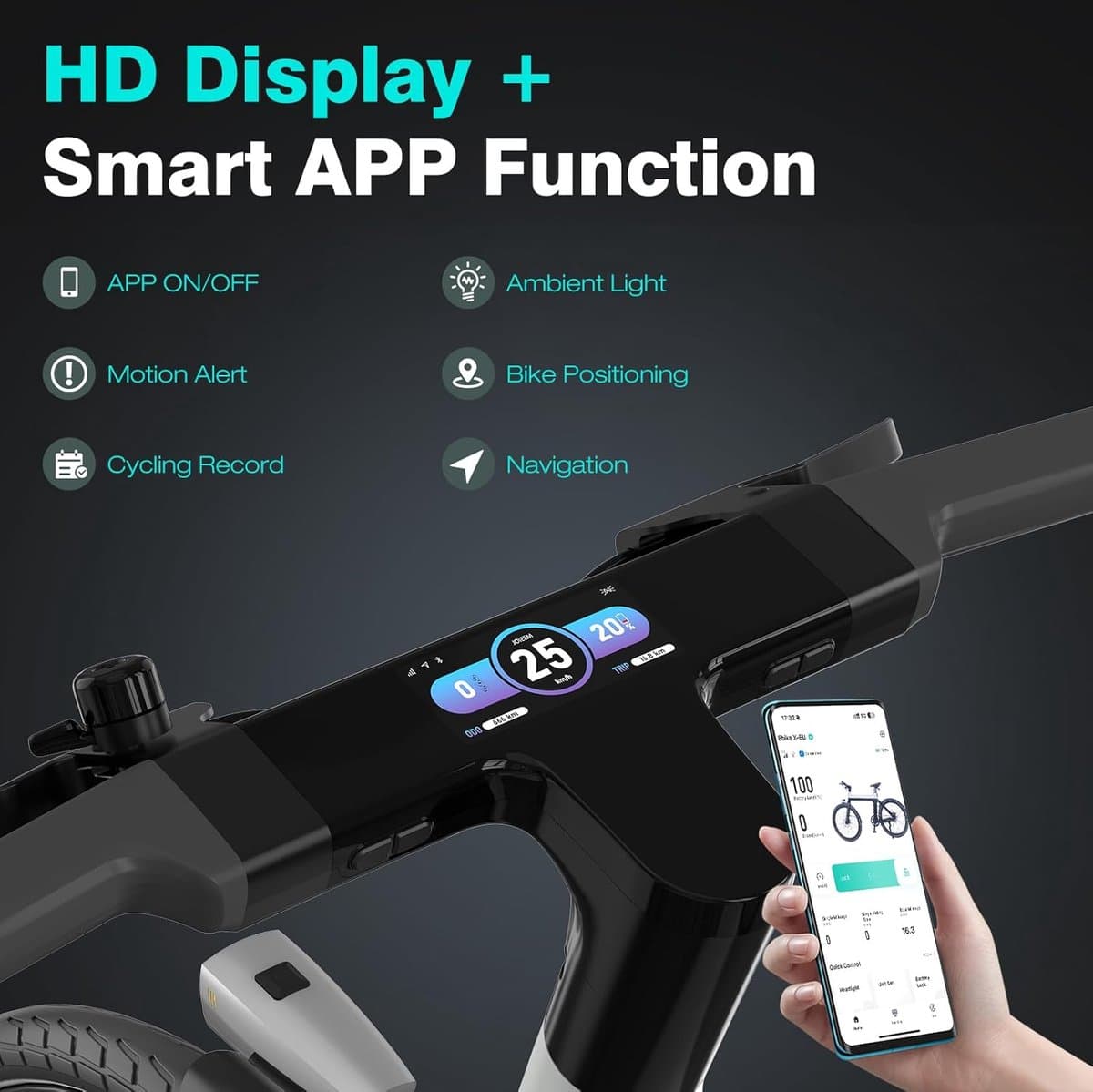 Hitway&Joieem Elektrische Fiets X - Trendy 27.5Inch City Commuter EBike met Afneembare 36V 9.6Ah Lithium Batterij - Intelligente elektrische stadsfiets - APP&NFC - IP54 Waterdicht thumbnail 2