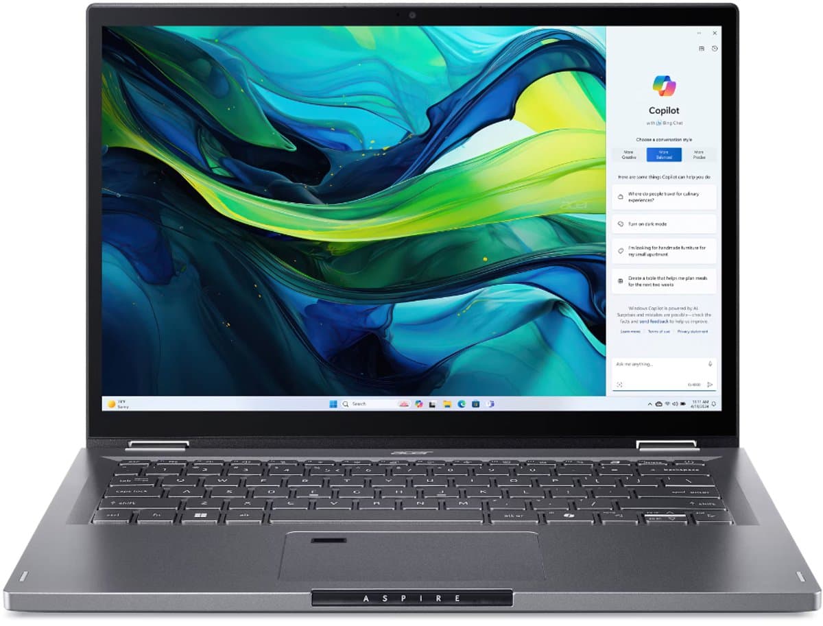 Aspire Spin 14 ASP14-52MTN-59R0 - 2-in-1 Convertible - 14 inch - Touchscreen - Core Ultra 5 (i5) - 32GB - 512GB SSD - Zilver - inclusief Stylus Pen - Verlicht toetsenbord thumbnail 5