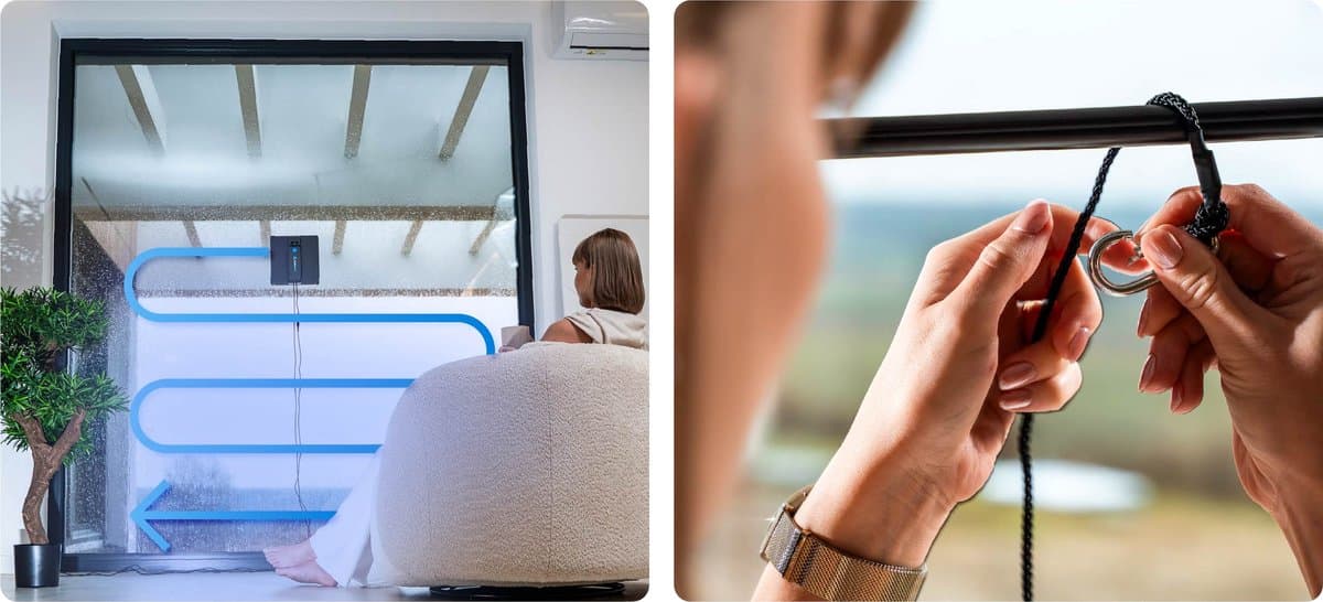 ROBOWAY® Robot raamwisser | RW-5 | Raamrobot | Automatisch & Slim | Krachtige Zuigkracht 3000Pa | WiFi & Afstandsbediening | Veiligheidstouw | Microvezeldoeken | Intelligente Navigatie | Stil | Voor Alle Glasoppervlakken | Droog & Nat Reiniging | thumbnail 7