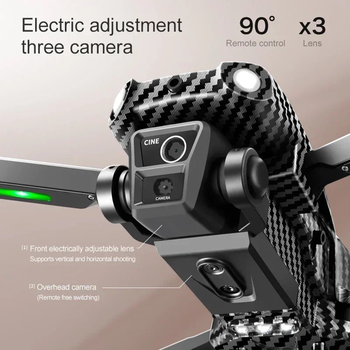 D3 Professional Mini Drone, Obstakelvermijding, Optische Stroompositie, RC Quadcopter, Geen GPS, 3 Camera's,8K thumbnail 4