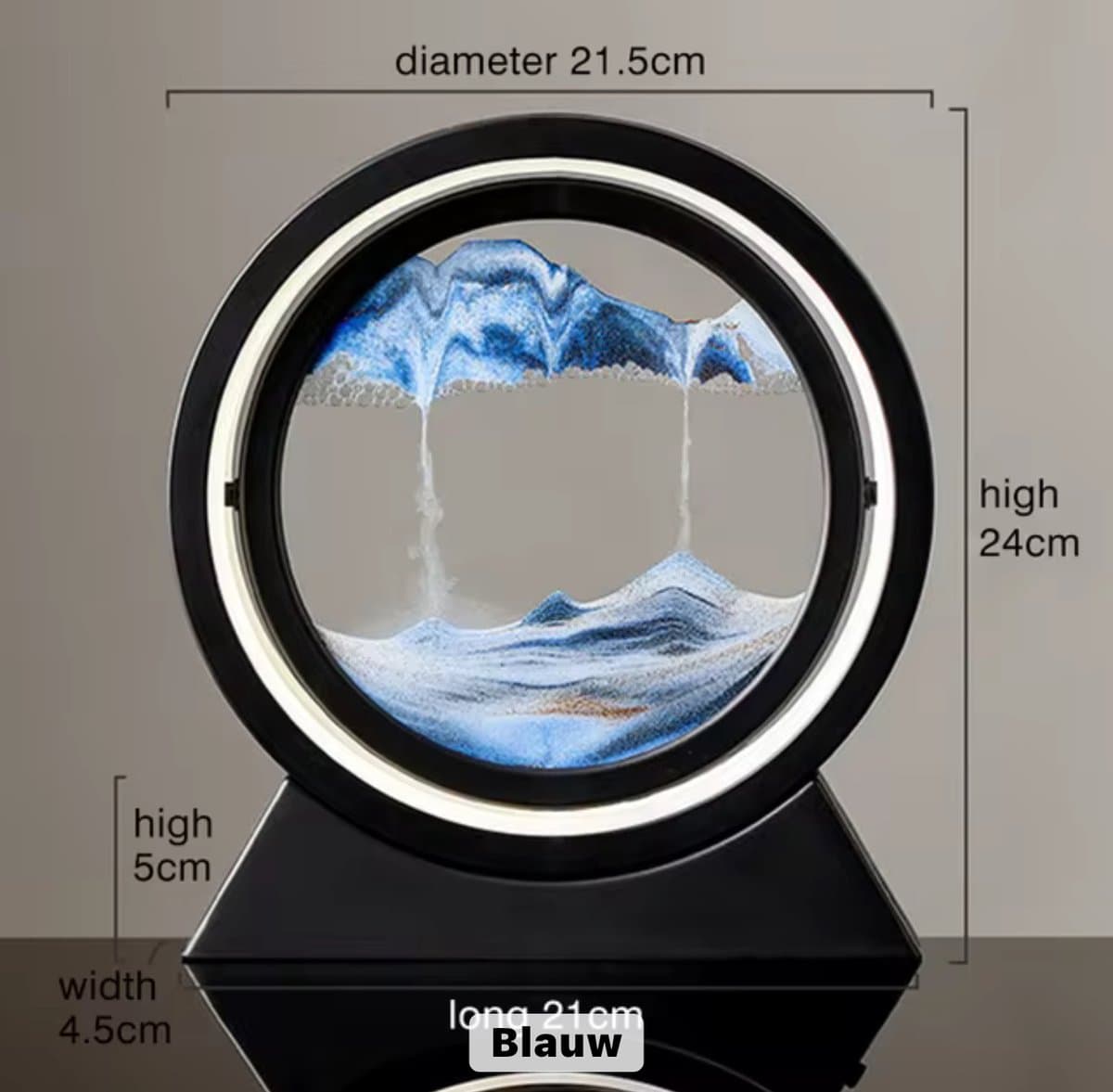 J-Trade Zandloper Lamp – Zandloper Lamp - 3500K Warm Wit – USB & Batterij – Draaibaar 360° – Met Knipperlichtstand – Blauw – Inclusief Spuitje en Handleiding thumbnail 6