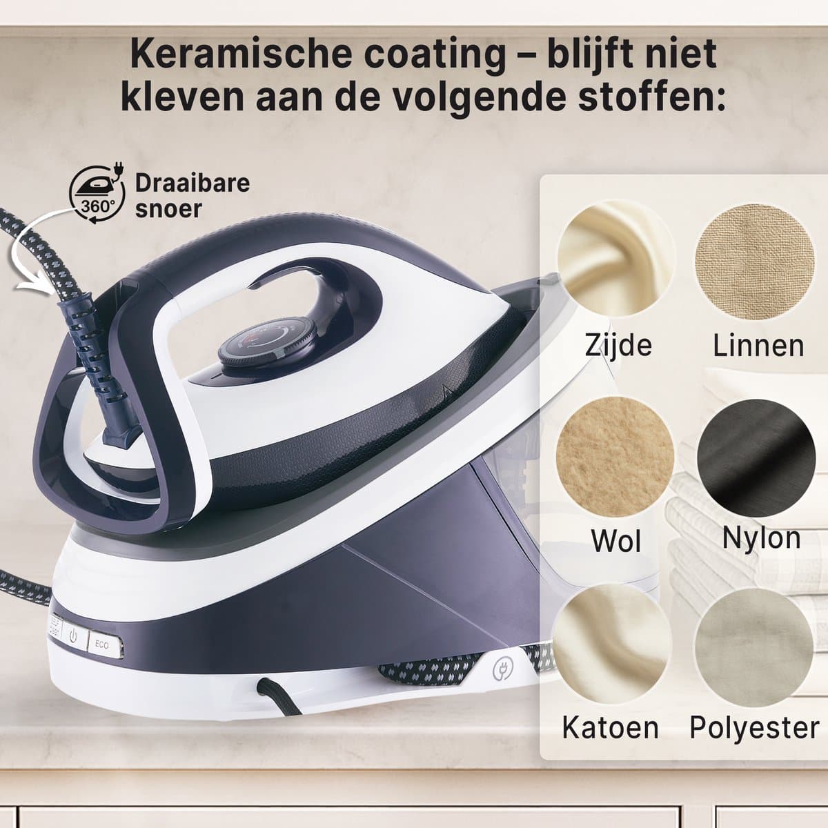 Carewat Stoomstrijkijzer met Stoomgenerator 2200W, 1.5L tank thumbnail 5