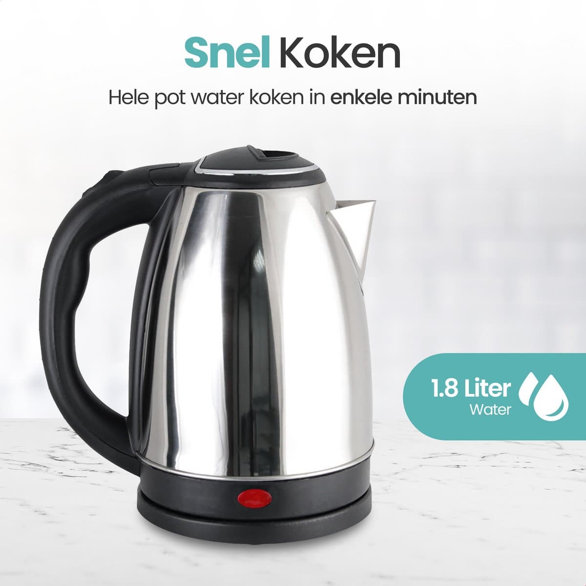 Golermo RVS Waterkoker 1.8L – 1850W Snel & Veilig thumbnail 6