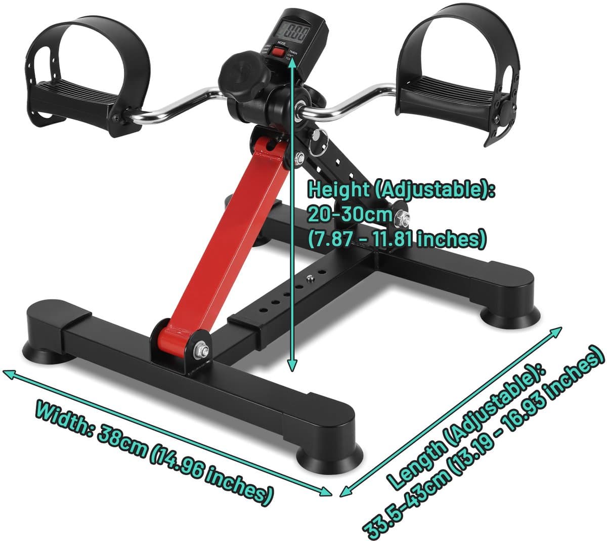 Revalidatiefiets | Hometrainer armen benen | Mini hometrainer | Rotor fiets | Oefenfiets senioren | Opvouwbare hometrainer | Fitness voor ouderen | Thuisrevalidatie | Revalidatieapparaat | Bureaufiets | zwartrood thumbnail 2