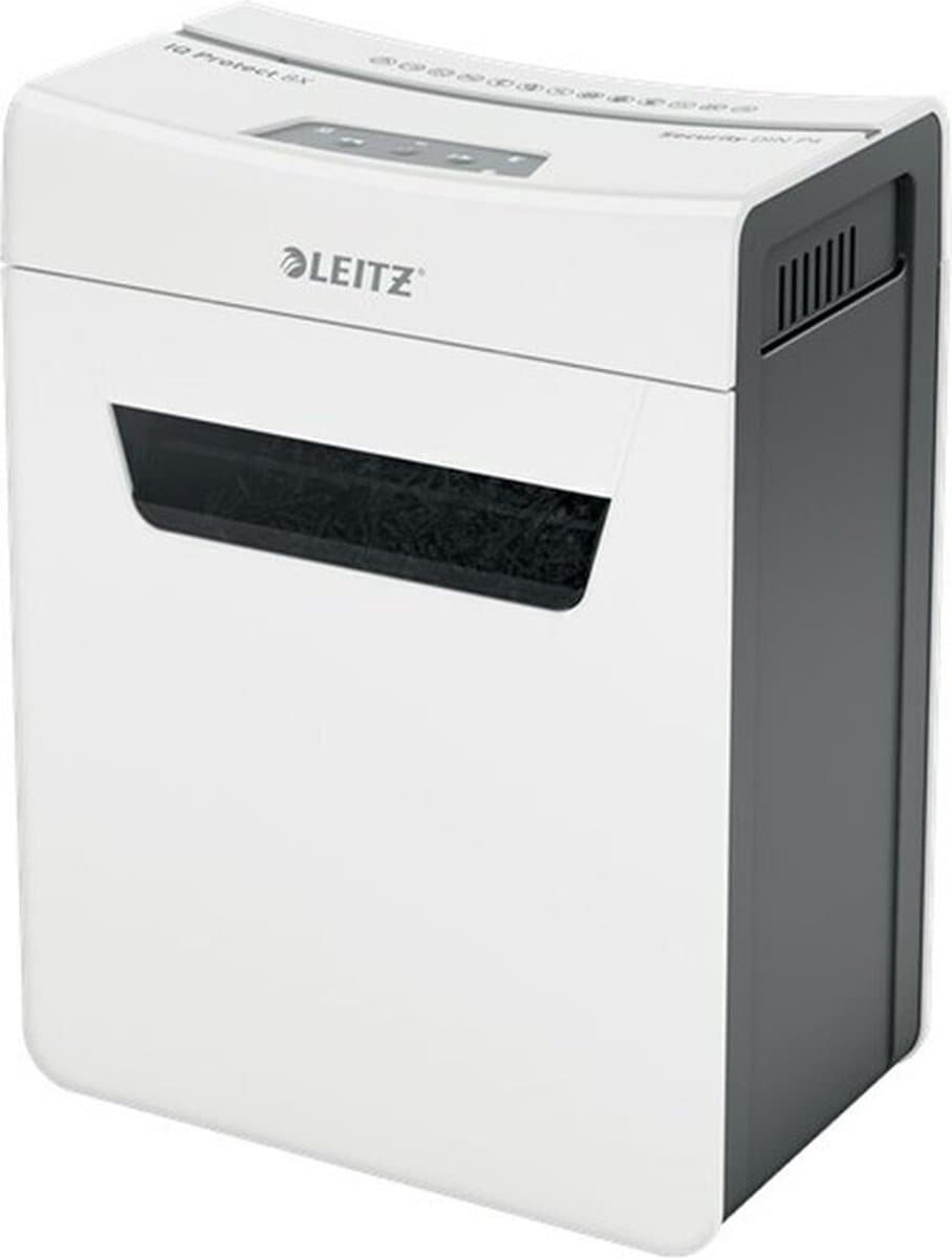 Leitz IQ Protect Premium 8X Ultrastille Papierversnipperaar - P4 Snippers - Tot 8 Vel - 14L - Wit thumbnail 8