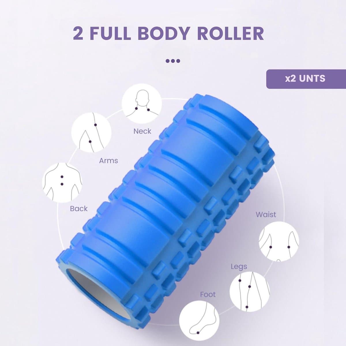 Mrs. Jones Foam Roller Fasciarol Schuimrubber rol - Fitness Massagerol voor Triggerpoint-Massage in Rug Nek Benen - Fasciatraining Gymnastiekrol voor Mannen en Vrouwen 33x14cm//30x9cm . thumbnail 5