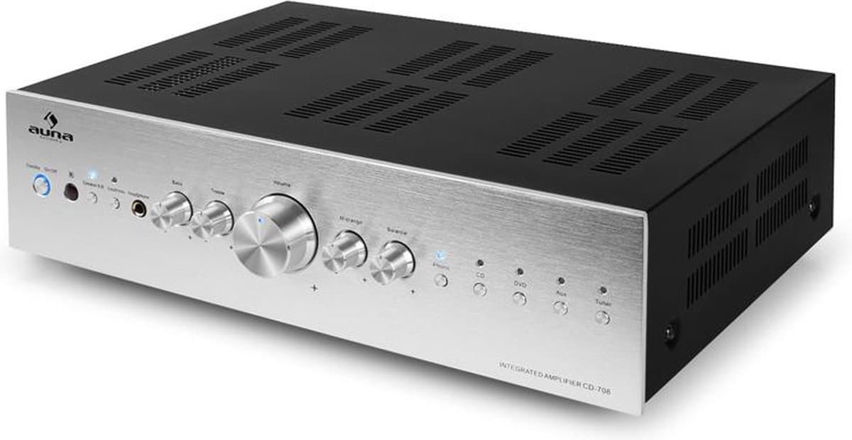 Auna Versterker, HiFi Stereo Mini Versterker, HiFi-versterker met Bass- en Treble-regelaar, 2-kanaals Audioversterker, Stereo Versterker voor Luidsprekers met Afstandsbediening, AUX, AV-receiver voor MP3 & CD thumbnail 5