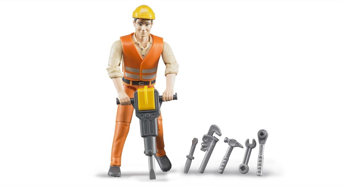 Bruder bworld Bouwvakker speelfiguur met accessoires thumbnail 5