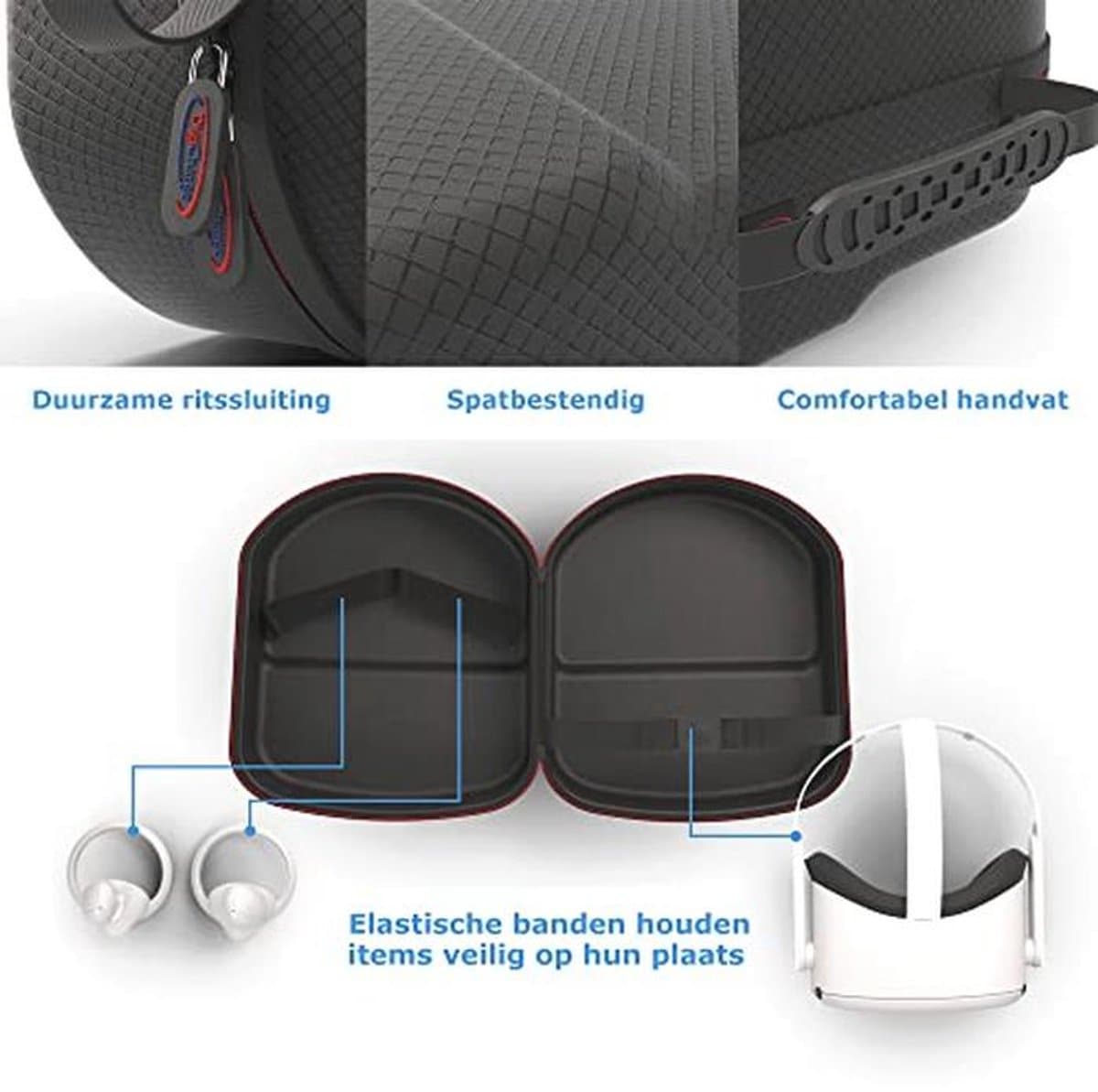 Harde Draagtas voor VR-headsets - Ideaal voor Meta Quest 3S, Quest 3 en Quest 2 thumbnail 5