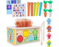 6-in-1 Houten Activiteitenkubus - afbeelding 1