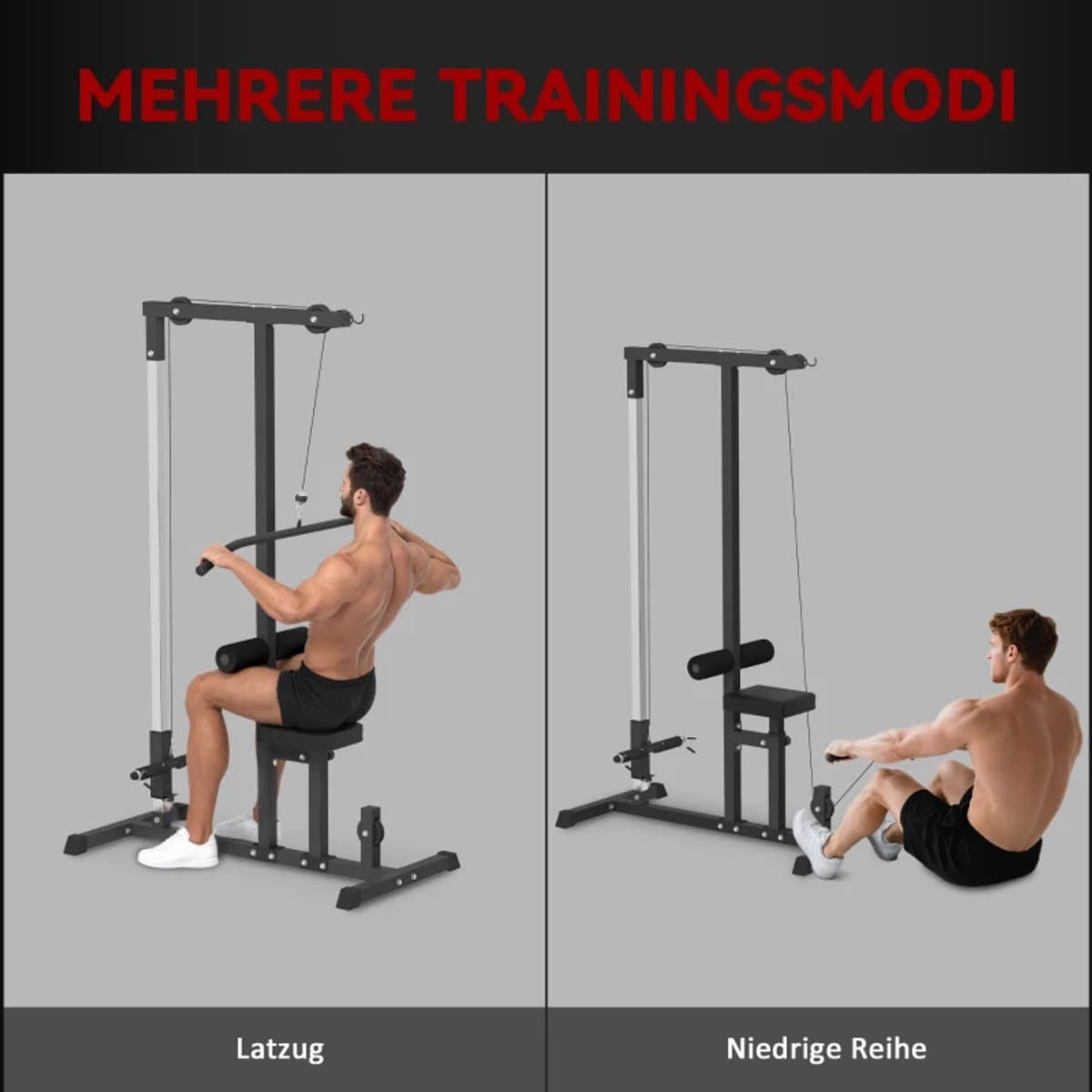 Multifunctioneel Trainingsstation - met Katrol - Power Rack - Verstelbare Zitting - Meerdere Kabelposities - Fitnessstation - Trainingsapparaat - Krachtstation - Thuisgym - Thuis Fitness & Krachttraining thumbnail 5